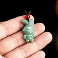 thumbnail image 1 of HOOUN Burmese Jadeite Rabbit Pendant Jade Natural Necklace Green Jewelry, 1 of 3