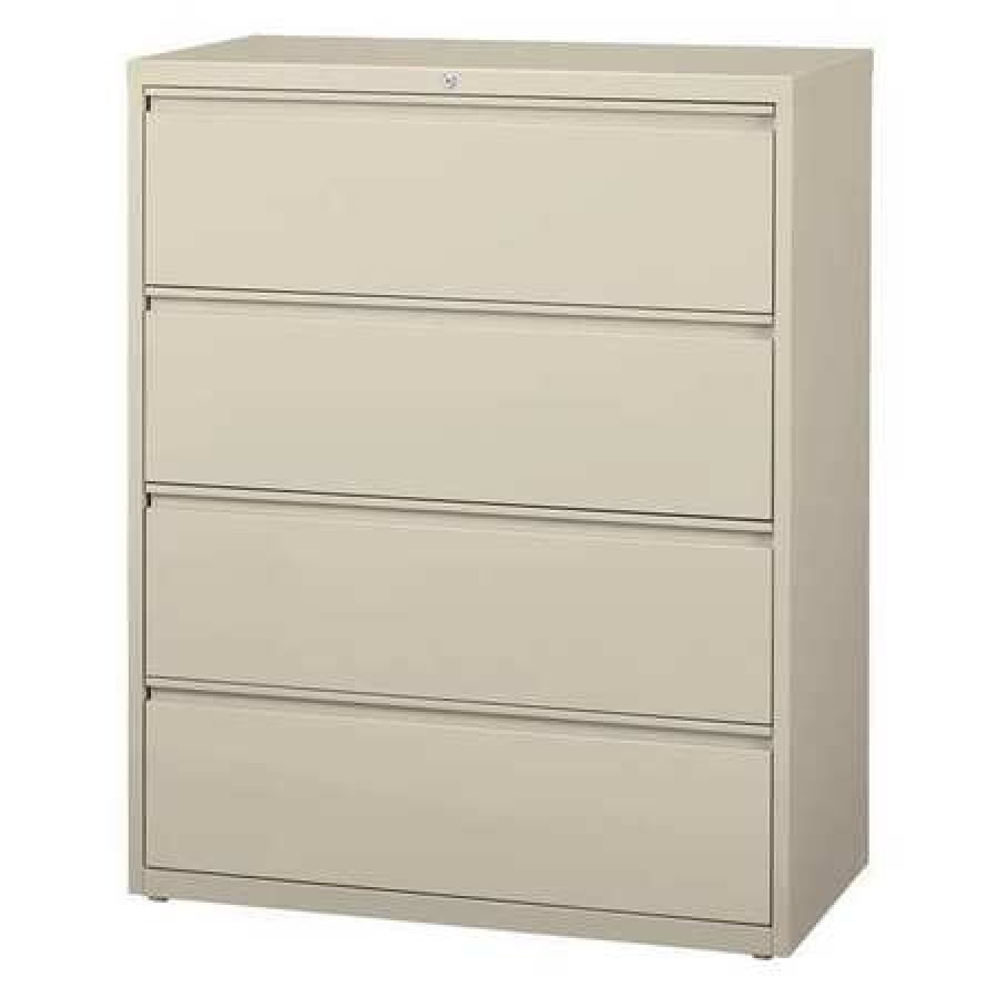 Hirsh 17461 42 Quot W 4 Drawer Lateral File Cabinet Light Gray Letter Walmart Com Walmart Com