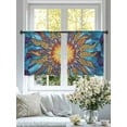 thumbnail image 4 of Abstract Sheer Curtains for Living Room Bedroom, Light-filtering Sheer Curtain, Yellow Blue Sun Texture Flame Light-Rod Pocket Voile Window Treatment Drapes, 52’’Wx45’’L, 2 Panels Set, 4 of 7
