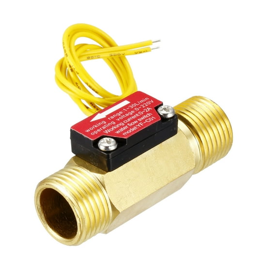 Unique Bargains G1/2 Hall Effect Liquid Water Flow Sensor Switch Flow Meter Counters 1-30L/min YF-C01