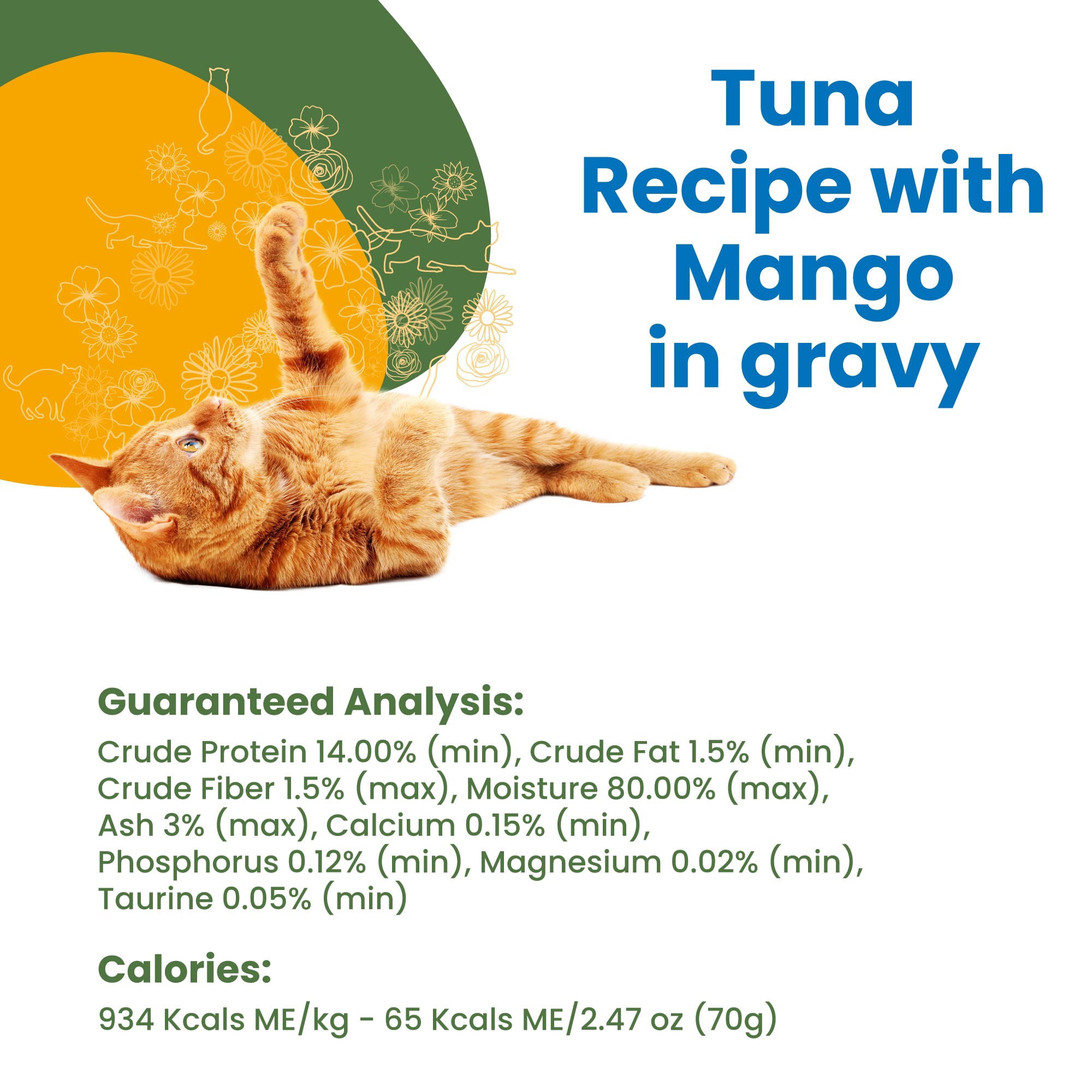 Almo Nature: HQS Complete Cat 12 Pack: Tuna Recipe With Mango in Gravy - 2.47oz Cans, Adult Cat Canned Wet Food, Grain Free, Daily Meal