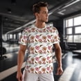 thumbnail image 3 of Wukai Rose Flowers Print Men's Short-Sleeved Mesh T-Shirt,Quick-Dry Short Sleeve Workout T-Shirt-XX-Large, 3 of 8