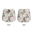 thumbnail image 6 of Uemuo Lilies Flowers Pattern Women's Athletic Shorts High Waisted Running Shorts with Liner Pockets Gym Elastic Workout Shorts-X-Large, 6 of 9
