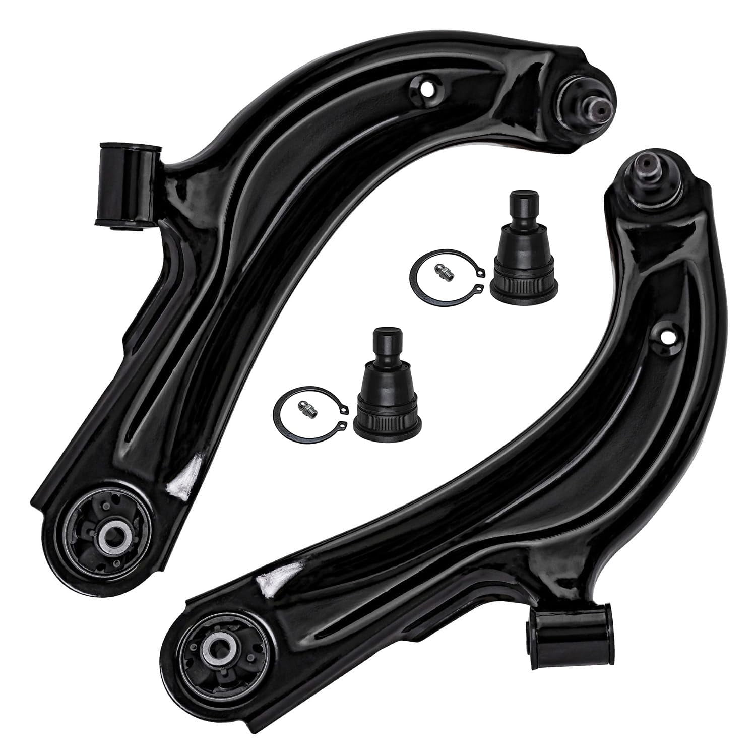 Detroit Axle - Front Lower Upper Control Arms Ball Joints Sway Bars Inner Outer Tie Rods Replacement for 2013-2019 Nissan NV200 Sentra - 12pc Set