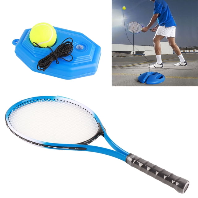 Tennis Trainer Rebound Ball, Single Person Tennis Play Practice Set With Racket,Ball, Base, Tennis Ball Training Tool Kit For All Ages Beginners