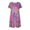 thumbnail image 4 of LSLJS Robe d'Été à Manches Courtes Col Rond avec Poche, Robe de Plage d'Été pour Femmes, 4 of 8