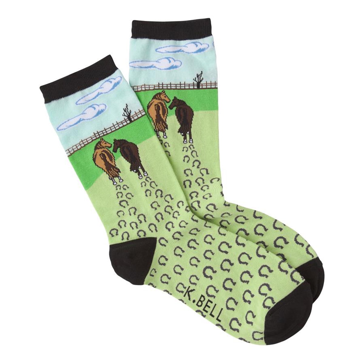 K. Bell Socks K. Bell Women's Walking Horse Pattern Sock New Design