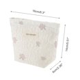 thumbnail image 2 of Unique Bargains 1 Pc Portable Embroidery Rose Makeup Bag Polyester Beige Small, 2 of 5