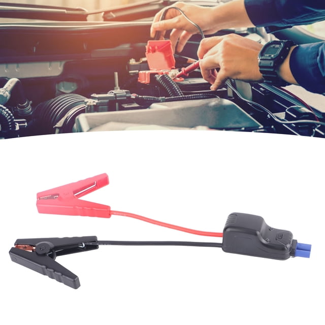 Jumper Starter Cable, Reverse Connection Spark Free Insulated Cover Stable Start Up Car Battery Clamp ABS Firm Clamping for Auto