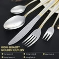 thumbnail image 3 of 40 Pcs Gold and Silver Flatware 18/10 Stainless Steel Flatware Set for 8 Fork and Spoon Silverware Set Gold Silver Utensils for Wedding Family Gatherings Hotel, Dishwasher Safe, 3 of 7