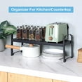 thumbnail image 5 of 2 Pack Expandable Cabinet Countertop Shelves, Stackable Shelves Organizers For Kitchen Cabinet Countertop Storage, Adjustable Counter Cupboard Pantry Organizer Shelf Rack Stand, Length:20.5", 5 of 16