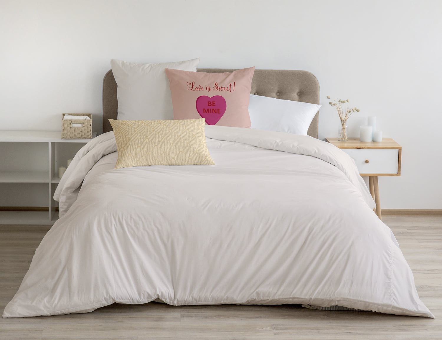 18" x 18" Simply Daisy Love Is Sweet Polyester Accent Pillow, Sunwashed Brick Qty 1