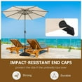thumbnail image 3 of Abba Patio 11ft Outdoor Umbrella w/ Push Button Tilt & Crank, 6 Ribs, Beige, 3 of 9