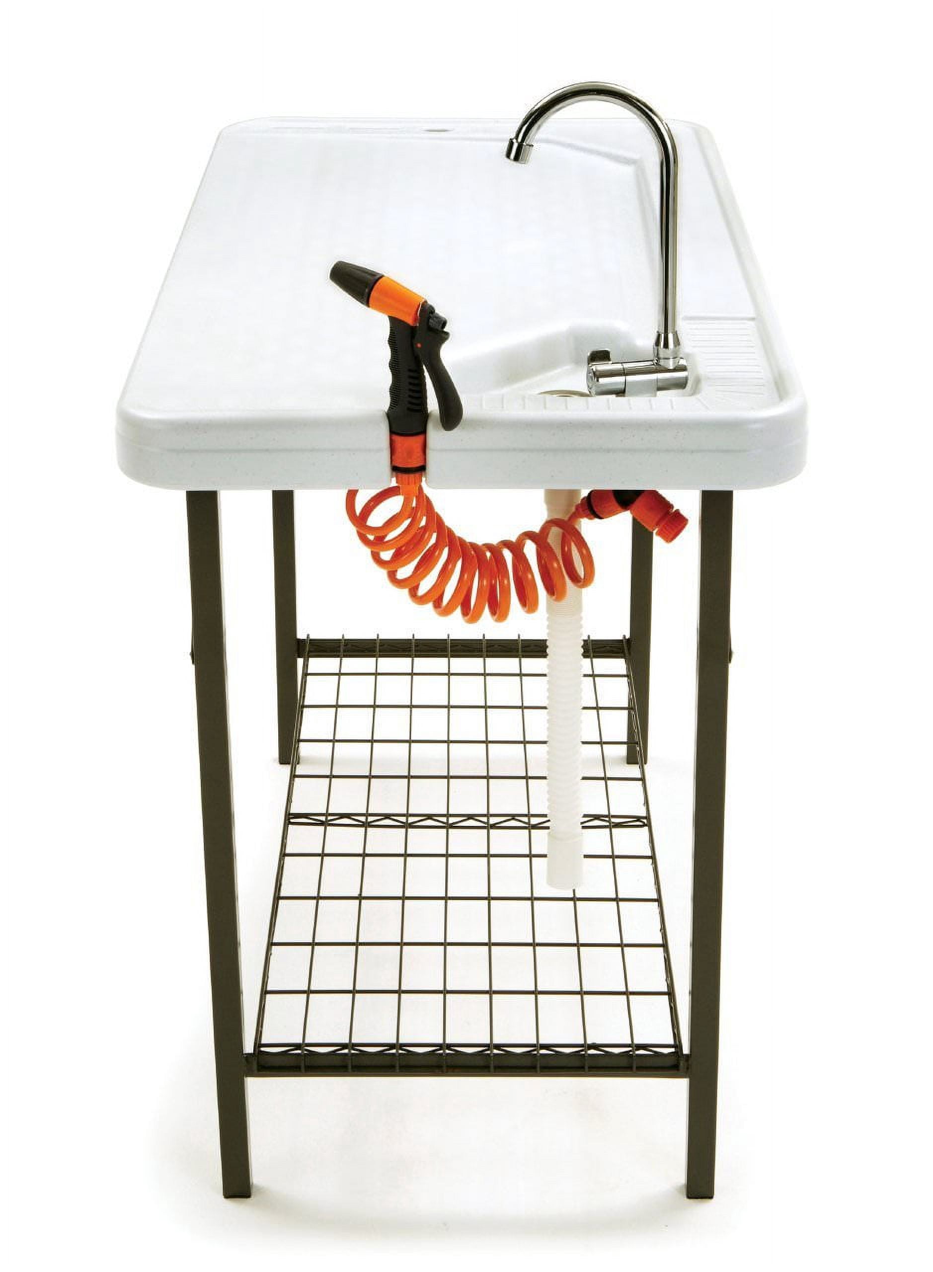 deluxe fish game processing table with faucet and accessories SEEK Outdoor Fishing & Game Cleaning Table with Sink, Cooking Prep Gear,  Portable & Foldable