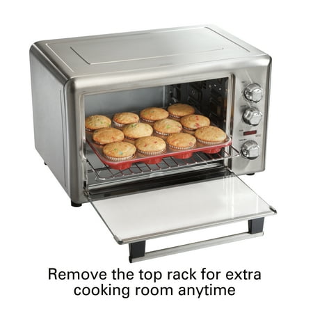 Hamilton Beach Countertop Oven with Convection and Rotisserie, Baking, Broil, Extra Large Capacity, Stainless Steel, 31103