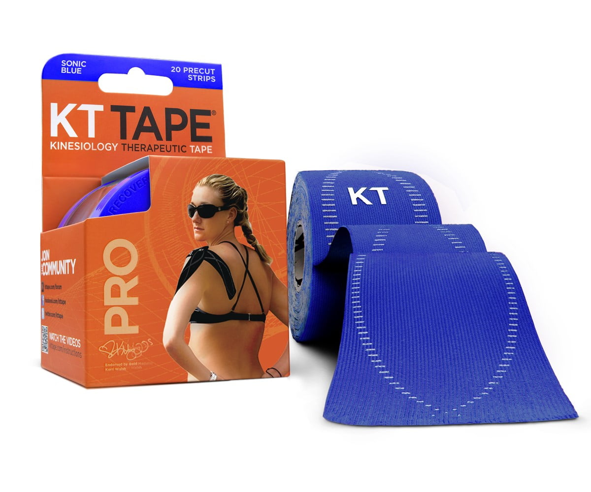 KT Tape Sonic Blue Pro Synthetic Kinesiology Tape 20 Precut Strips