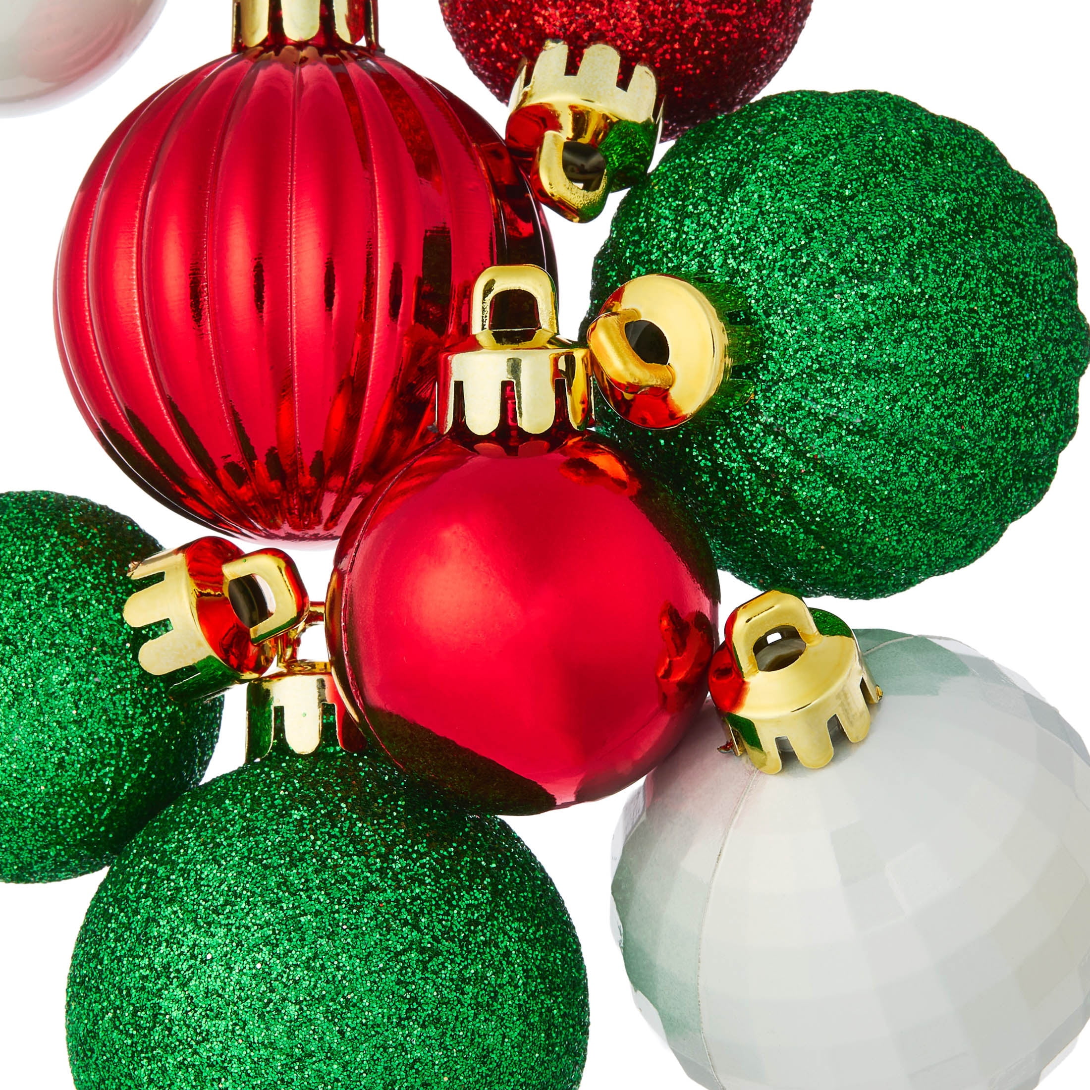 20-Count Red/Green/White Mini Ball Shatterproof Christmas Ornaments, by Holiday Time