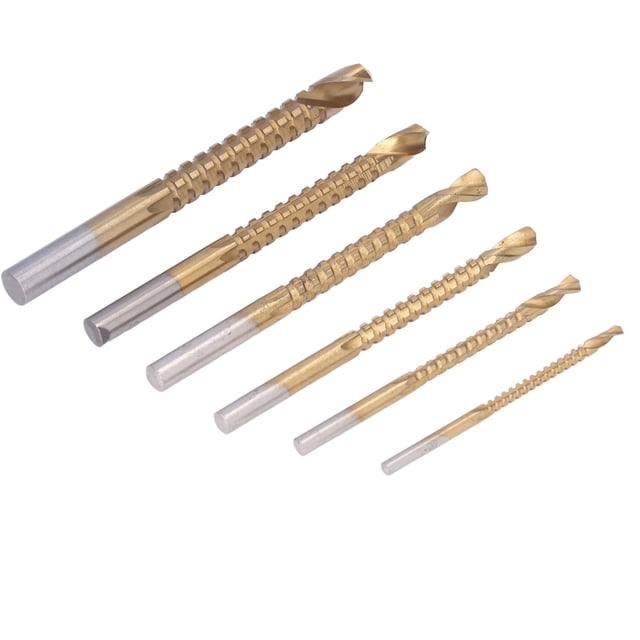 Brocas helicoidales HSS, 6 piezas Taladro dentado para carpintería Broca dentada Brocas helicoidales Tecnología innovadora