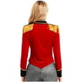 thumbnail image 3 of TiaoBug Women's Circus Ringmaster Costume Long Sleeve Fringe Jacket Halloween Party Costume Lion Tamer Suit Red XXL, 3 of 6