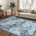 thumbnail image 2 of Hasoo Large Area Rug 10' x 13' Rug for Living Room Bedroom Floral Non-Slip Washable Accent Indoor Carpet, Gray/Blue, 2 of 6