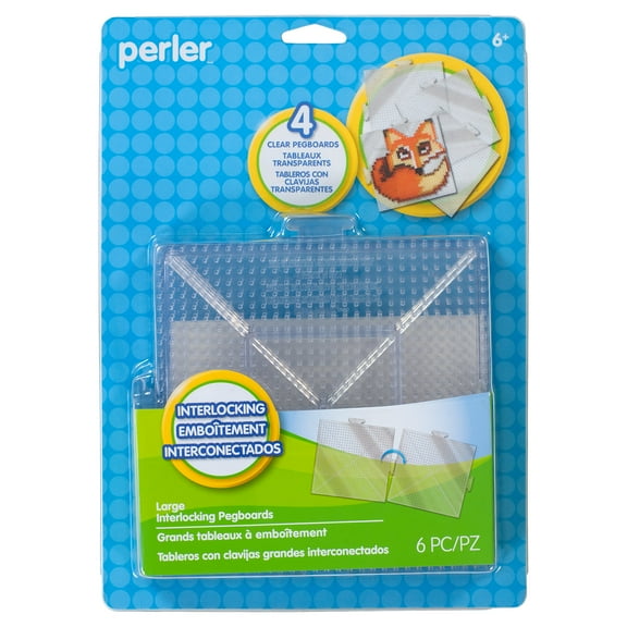 Perler Large Clear Square Pegboards for Fuse Bead Projects 4 Piece