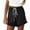 Black, variant on Wyobmus Women Summer Shorts Casual Solid Color Ruffled Hem Elatic Waist Drawstring Wide Leg Shorts S-3X Black