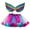 Hot Pink, variant on Tutu for Girls Kids Girls Ballet Skirts Party Rainbow Dance Skirt with Wing Outfits 5-8 Years