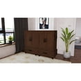thumbnail image 3 of RoomAndLoft London Queen Solid Wood Mobile Murphy Cabinet Bed in Brown, 3 of 13
