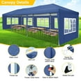 thumbnail image 4 of HOTEEL 10x30 Pop up Canopy Tent with 8 Sidewalls, Outdoor Wedding Event Tents for Parties Backyard, Instant Carport,Sun Shelter Gazebo,Blue, 4 of 9