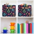 thumbnail image 6 of Yayeee 2 Pack Canvas Storage Basket with Handles for Shelves Fabric Bins Closet Organizer, Neon Christmas, 6 of 8