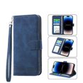 thumbnail image 1 of Wallet Case for iPhone 17 Pro Flip Phone Case with Card Slots, Cash Pocket, Kickstand, Magnetic Closure & Wrist Strap, TPU Soft Shell Cover Blue, 1 of 6