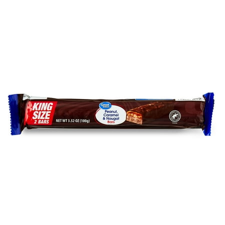 Great Value Peanut, Caramel & Nougat Bar, King Size, 3.52 oz
