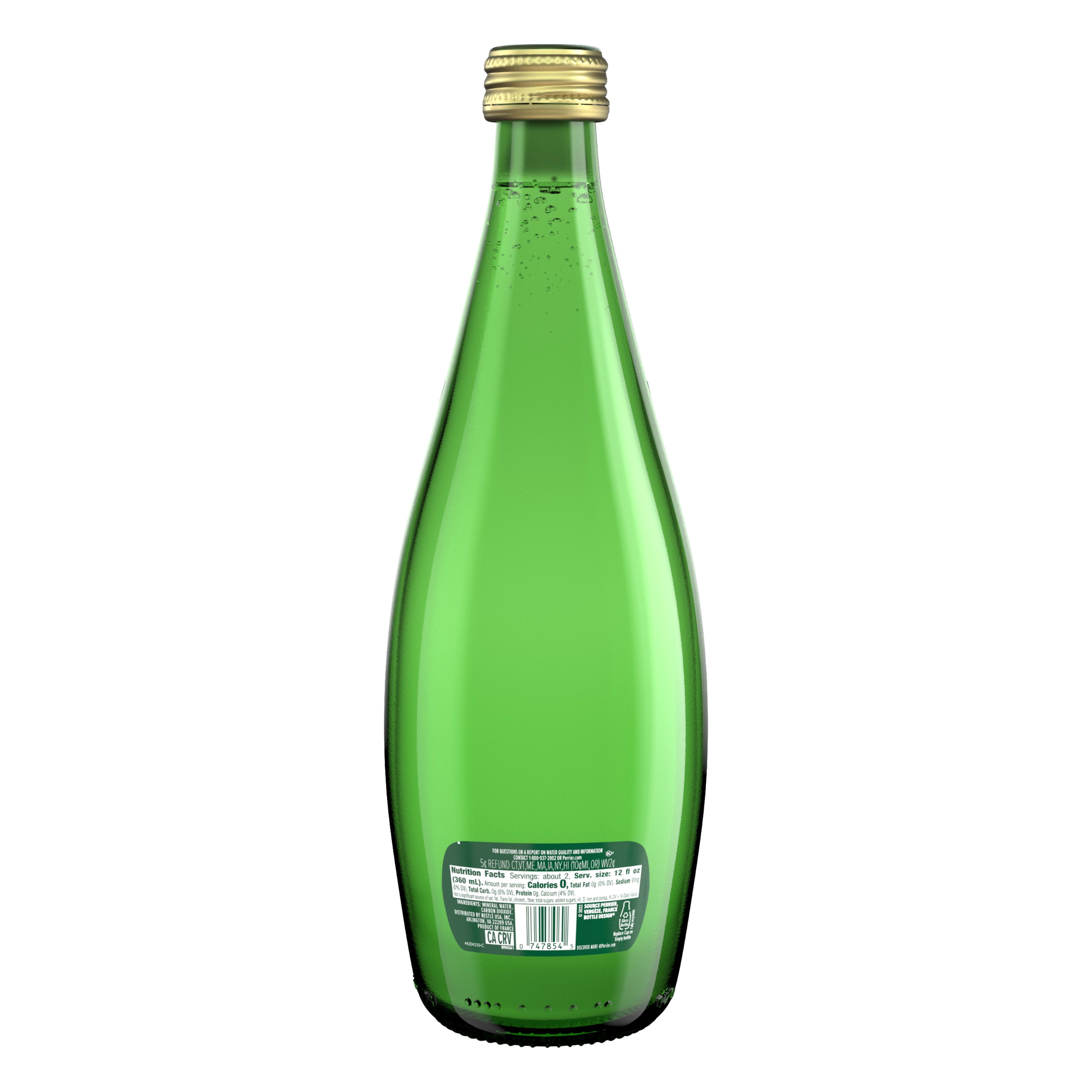 Perrier Sparkling Water Glass Bottle 25.3 fl oz, Allergens Not Contained