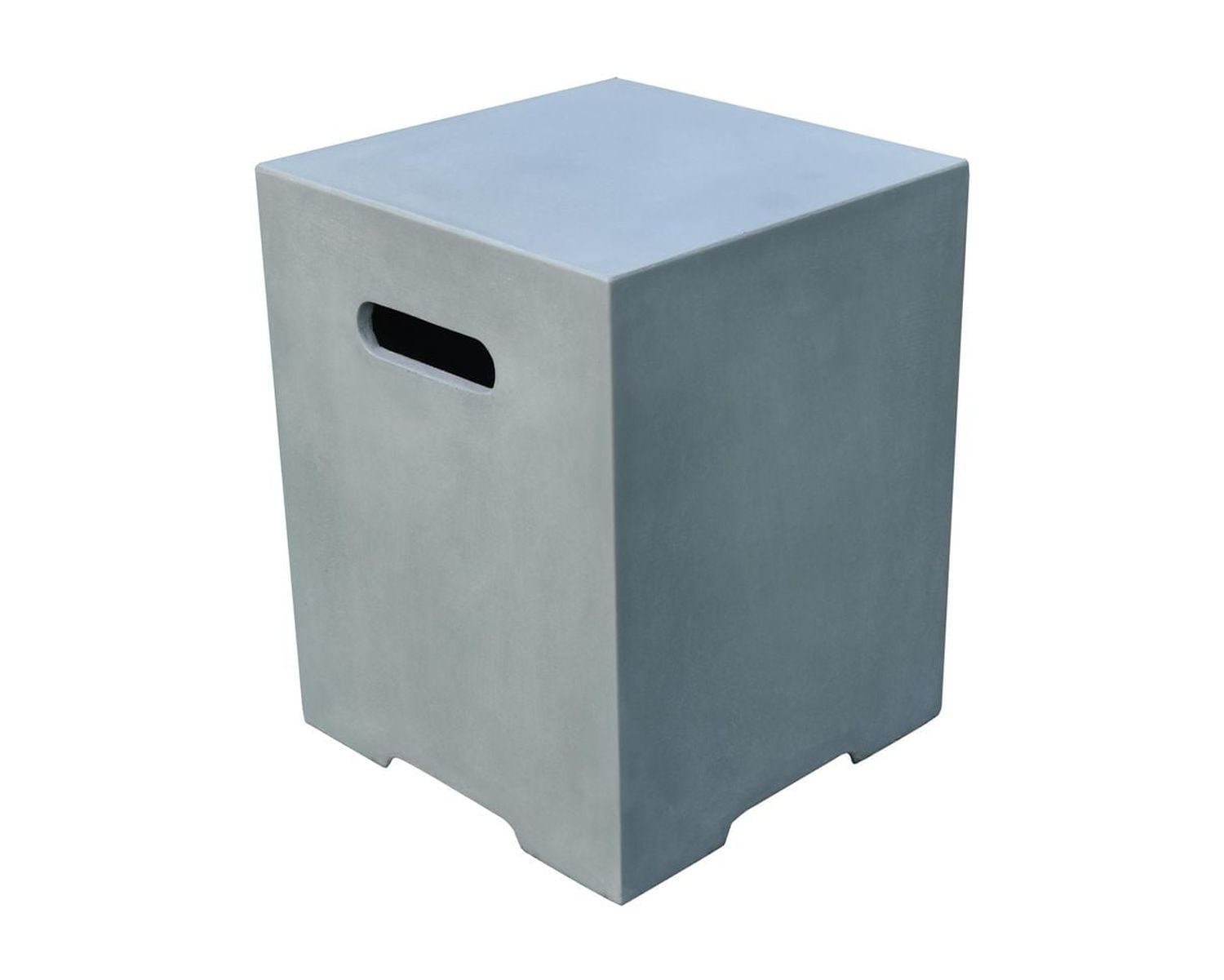 Elementi Square Propane Tank Cover, Glass-Fiber Reinforced Concrete - Fire Pit Accessories -Smooth Gray