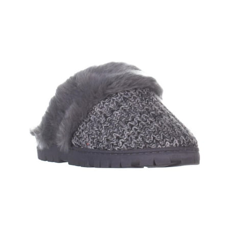 Comfort Scuffs - Womens Dr. Scholl'ss Sunday Scuff Slip-On Flat Slippers, Grey, 6 US / 36 EU