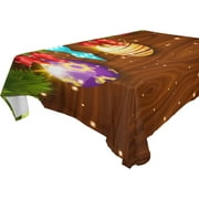 SKYSONIC Christmas Balls Tablecloth Waterproof Washable Polyester Square Table Cover Durable Tablecloth for Kitchen Dining Table Party Decor (60 X 120 Inch)