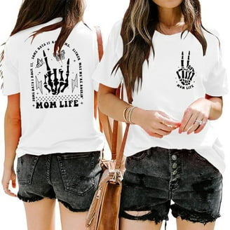 Mom with Heart, Woman's Short sleeve T-shirts, Cute Mom shirts