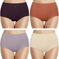 thumbnail image 3 of Loritta 4-Pack Plus Size Underwear Cotton Stretch High Waisted Panties for Women Plus Size Full Coverage Womens Underwear Packs, XL-5XL, 3 of 6