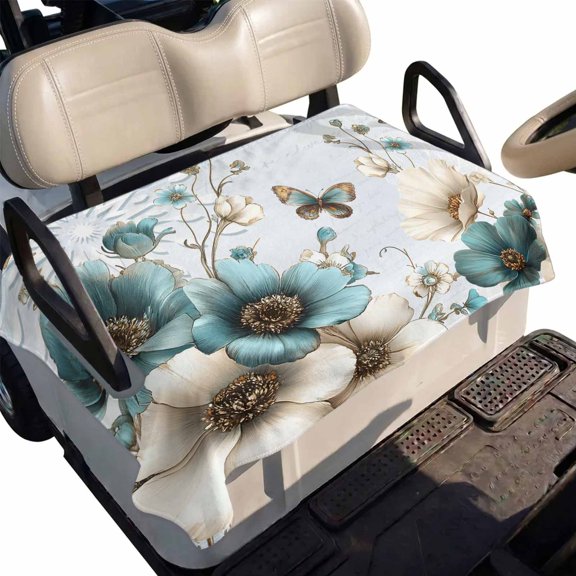 Golf Cart Seat Cover BlueTulip Club Car Golf Cart Seat Covers Soft Absorbent Golfcart Towel Blanket Butterfly Farmhouses Floral Golf Seat Covers for Cart Decor Fits 2 & 4 Passenger 51"x31"