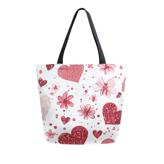 DIXRUYEE Tote Bag Women Weekender Travel Bag Shoulder Handbag Sparkle Hearts Printed