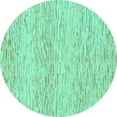 thumbnail image 1 of Ahgly Company Machine Washable Indoor Round Solid Turquoise Blue Modern Area Rugs, 3' Round, 1 of 4