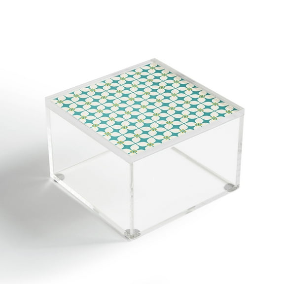 Society6 Caroline Okun Mid Century Modern Teal 4" x 4" Acrylic Box