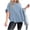 Blue, variant on Womens Tops Short Sleeve Cotton Linen Oversized Shirts Trendy Studded Embellished Solid Crew Neck T Shirts Loose Casual Tunic Blouses Black XL