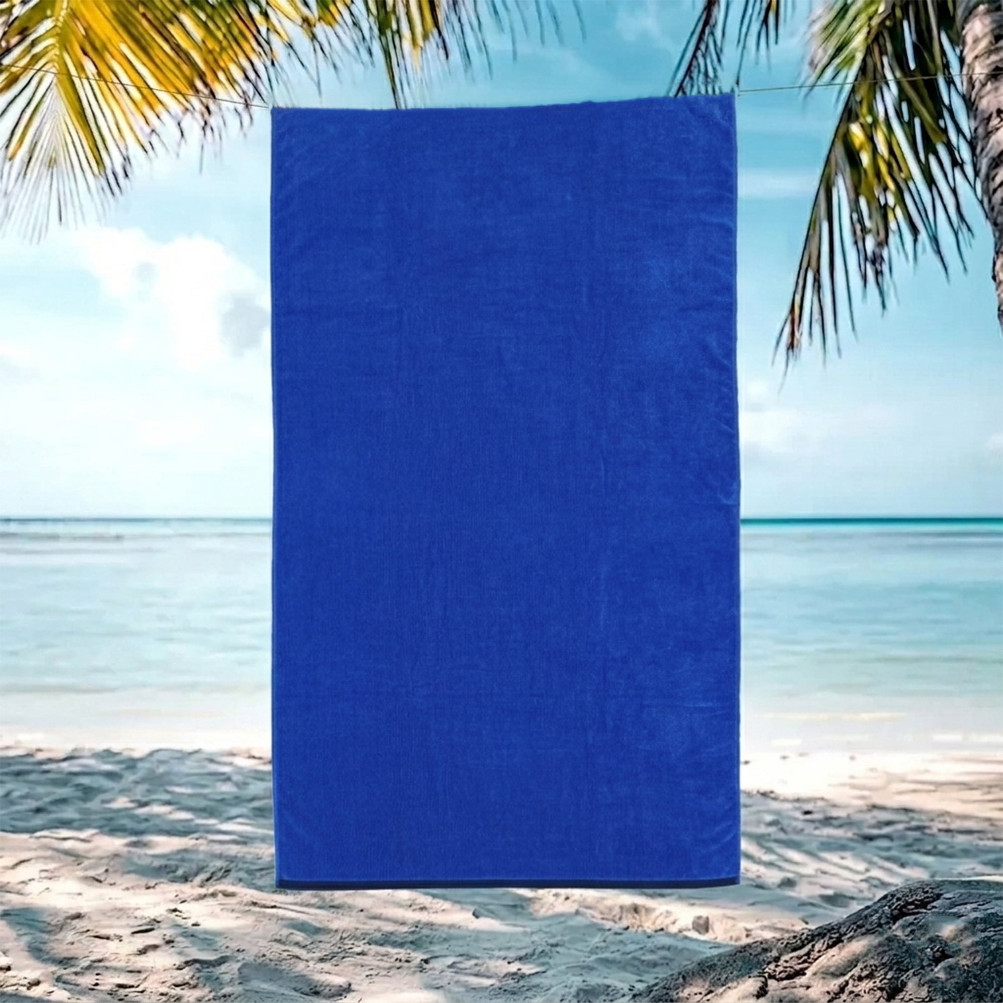 Mainstays Solid Reversible Beach Towel, Cobalt/Blue, 1 Piece, 36" x 72"