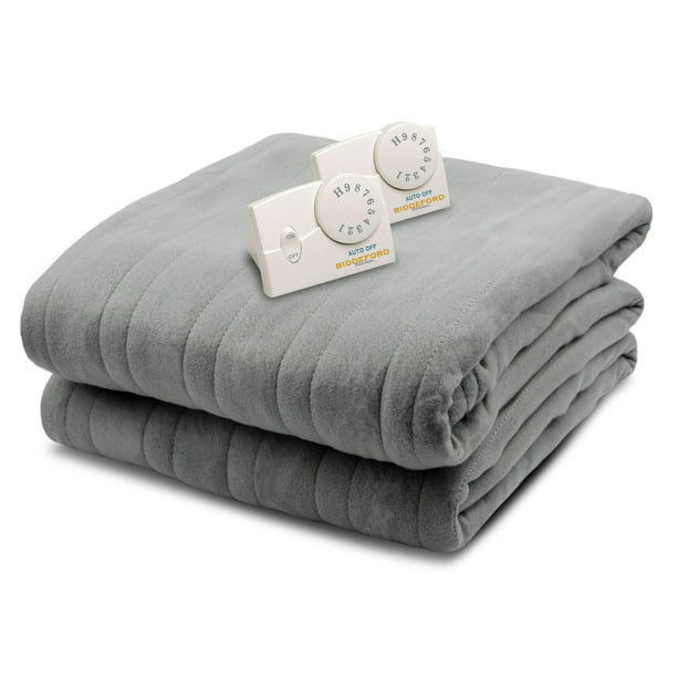 Biddeford Blankets Comfort Knit Fleece Heated Electric Blanket, Queen ...