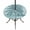 Teal, Aqua, Gray, variant on Round Outdoor Tablecloth with Umbrella Hole and Zipper, Teal Green Palm Tree Tablecloth with Elastic Waterproof, Coastal Tropical Trees Vintage Summer Patio Table Covers for 31" - 35" Pool Tables