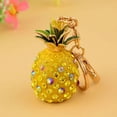 thumbnail image 3 of LLavero de coche de bolsa fina, colgante de llave de coche de piña de circonita cúbica con incrustaciones completas, lindo de gama alta coreana, pequeño regalo de diamantes de imitación, 3 of 4
