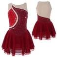 thumbnail image 6 of Aislor Kids Girls Sleeveless Figure Ice Roller Skating Ballet Tutu Dress Competition Dance Costume Size 6-16 Red 14, 6 of 7