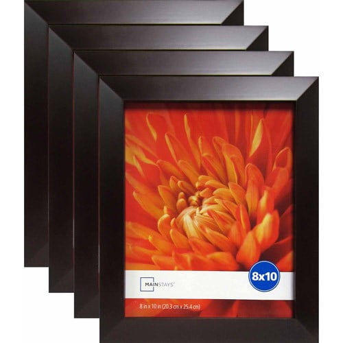 Mainstays Wide Brown 8" x 10" Frame, Set of 4