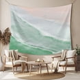 thumbnail image 2 of Green Coastal Wave Tapestry for Bedroom Wall Hanging Tapestry, Summer Modern Ocean Beach Ceiling Backdrop Tapestries Poster Blanket Wall Decor for Teens Room Living Room Dorm 51" x 59", 2 of 8